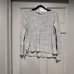 LOFT Light Gray Long Sleeve Knit Top
